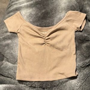 Off the shoulder crop top.